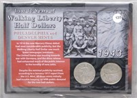 1943-P&D Walking Liberty Half Dollars.