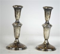 Pr Sterling Silver Candle Stick Holders