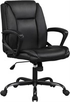 E7638 PU Leather Boss Swivel Task Chair Black