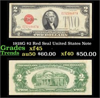 1928G $2 Red Seal United States Note Grades xf+