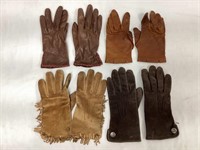 Four Pair Womans Leather Gloves