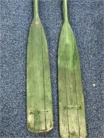 Pair of Vintage Wood Boat Oars