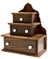 Antique Wood 3-Drawer Countertop Storage Cabinet