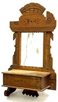 Antique Victorian Hanging Mirrored Shelf w/Storage
