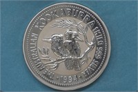 1994 Kookaburra 1 Kilo Silver .999 Round