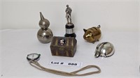 VINTAGE SILVER BLANK TROPHY, COIN BANKS BY NAPIER,