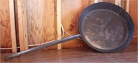 Very large long handle steel fry pan