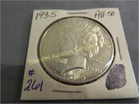 1935 Peace Silver Dollar - AU-50
