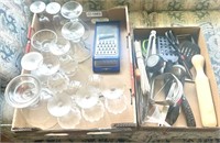 Glassware - stemware, sundae cups + Kitchen