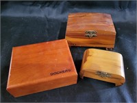 Wooden Souvenir & Dockers Hinged Trinket Boxes