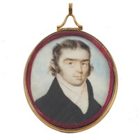 American School 19th century miniature