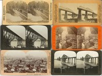 STEREOVIEW IMAGES - SUSPENSION BRIDGES, DAM, (26)