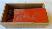 Wooden Box With Huge Lot of Bits, Hole Saw, Misc