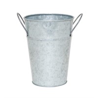 R1033  Mainstays Metal Bucket Planter 7 H Gray