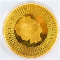 Coin Australia 1 Dollar Kangaroo Gold Plated .999