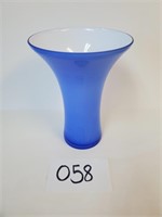 Blue & White 9.5" Glass Vase (No Ship)