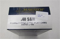 50 Rounds 40 S&W Ammo - NO SHIPPING