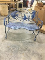Cape Craftsman metal bench 37” tall blue