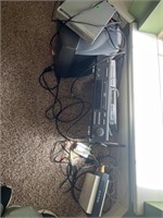 Daewoo consul TV with VHS, DVD, players etc