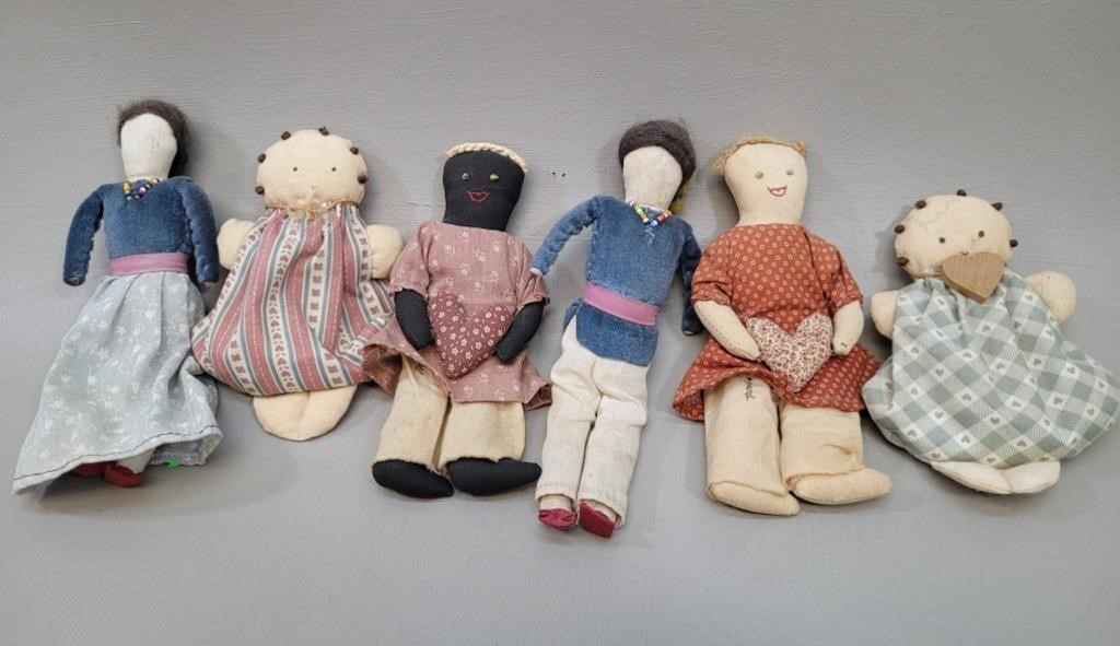 Vintage Hand-Made , Folk-Art Dolls
