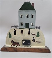 Amish  Folk Art , Metal Art on Wood