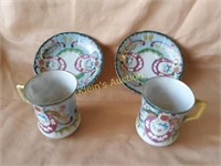 gorgeous eggshell tin tea cups & saucers