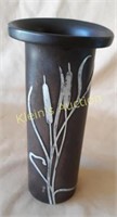 RH Macy co sterling on bronze vase 6" beauty!