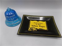 C&P Telephone Co Paperweight & Yellow Pages Dish