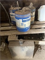 Kerosene cans & oil reservoir