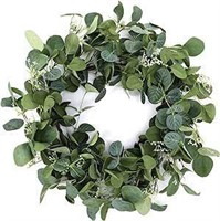 20 Inch Green Eucalyptus Wreath Artificial