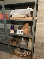 Metal Shelf Unit with Contents