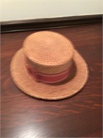 Vintage Straw Boater Hat