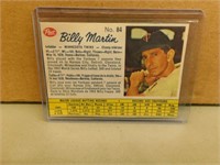 1962 Post Cereal Billy Martin #84 Baseball Card