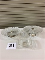Vintage Glass Cake Stands and Candy Dish