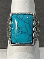 BLUE TURQUOISE STYLE RING SIZE 7.5