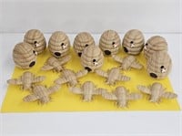 9 BEEHIVES & 9 BEES  - BRAND NEW - $54.00 MSR