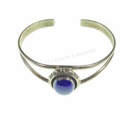 Carol Felley Sterling & Lapis Lazuli Cuff Bracelet