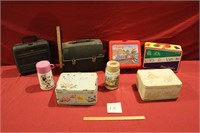 Lot of Vintage Lunchboxes and Thermoses