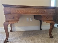 Antique Oak Paw Foot Desk