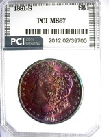 1881-S Morgan PCI MS-67 LISTS FOR $1050