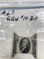Folded $10 Bill