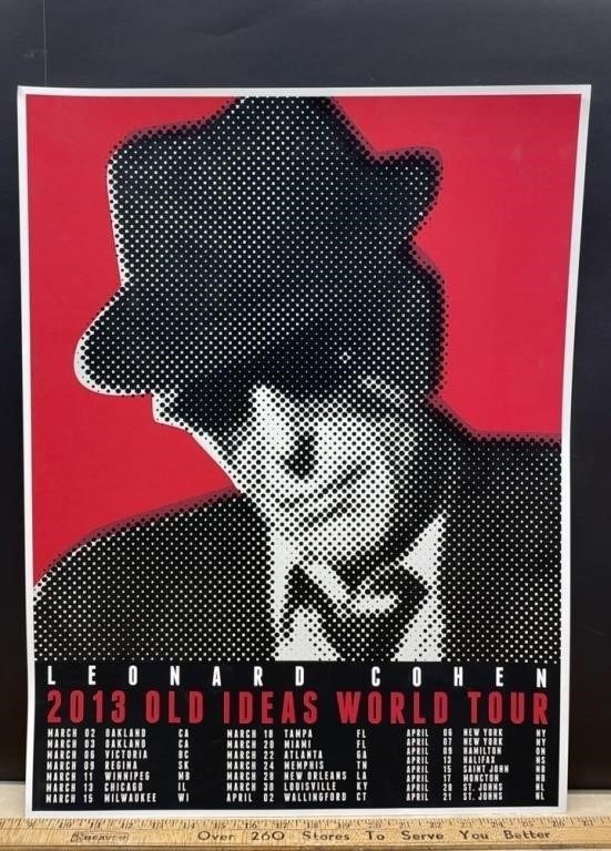 Leonard Cohen Old Ideas 2013 World Tour Poster