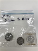 5 Silver 1/2 Dollars