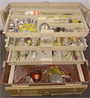 PLANO 4 tier tackle box contents wooden lures MORE