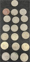 (19) $5 MEXICAN PESO COINS