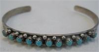 Zuni SS Turquoise Bracelet - Tested