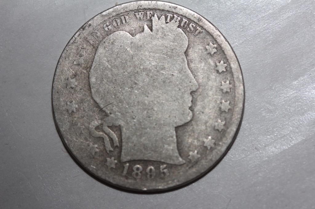 1895 Barber Silver Quarter