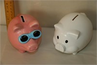 2 Piggy Banks-1 Ceramic and 1 Plastic