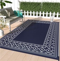 FM9568  DEORAB Outdoor Rug 9x12 Blue  White