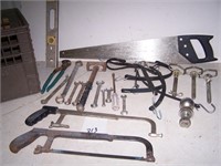 hack saws, straps, hitch pins, level and more